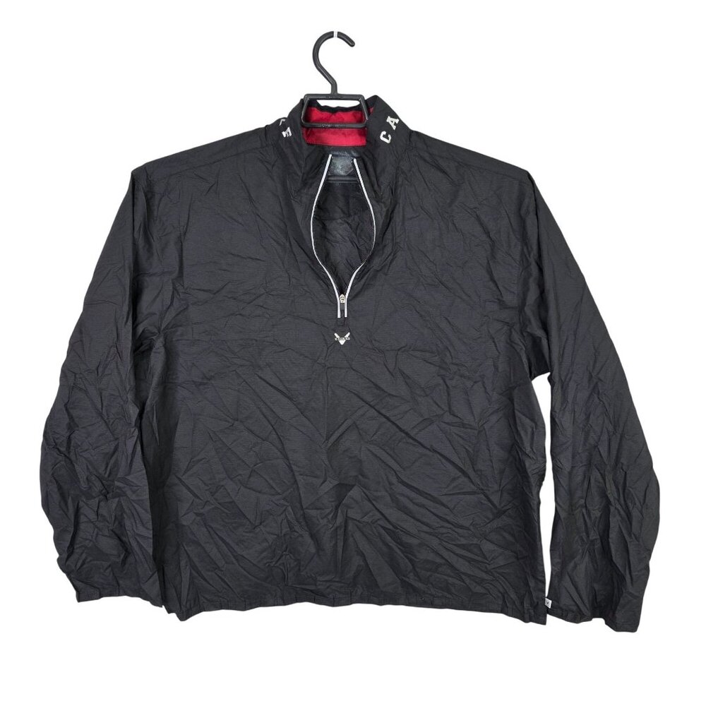 Mens Callaway Golf Black 1/4 Zip Windbreaker Jacket 100% Nylon Lightweight M